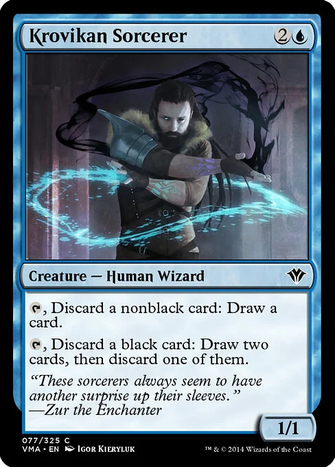 Krovikan Sorcerer, carta Magic di tipo Creature — Human Wizard Sorcerer illustrata da Igor Kieryluk