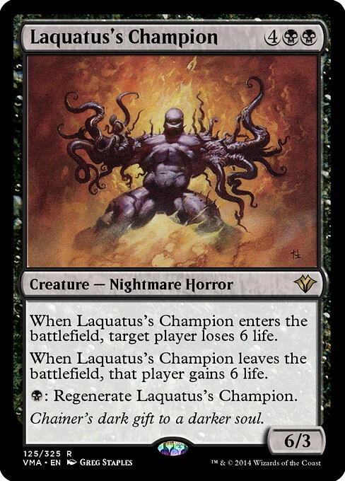 Laquatus's Champion, carta Magic di tipo Creature — Nightmare Horror illustrata da Greg Staples