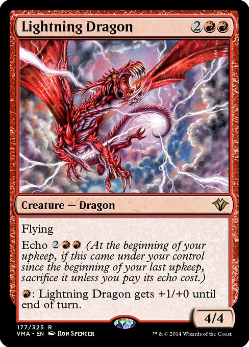 Lightning Dragon, carta Magic di tipo Creature — Dragon illustrata da Ron Spencer