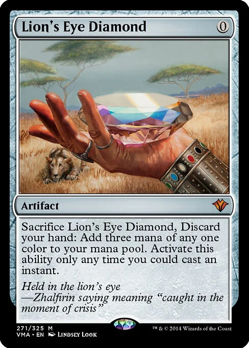 Lion's Eye Diamond, carta Magic di tipo Artifact illustrata da Lindsey Look