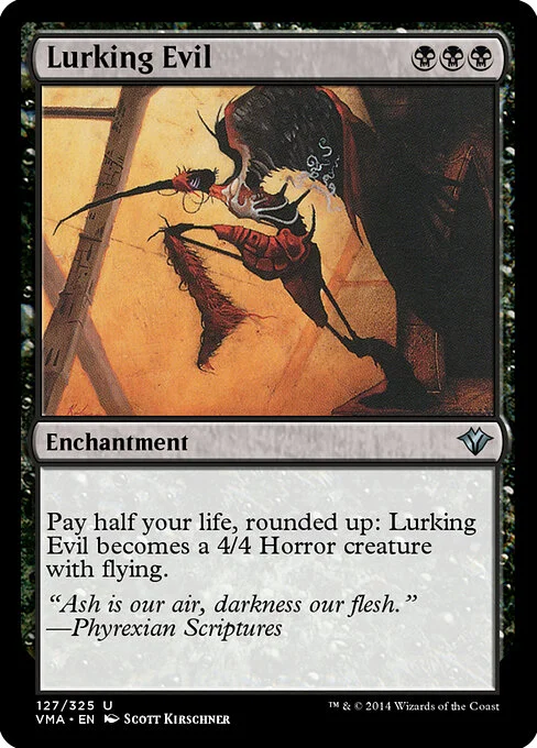 Lurking Evil, carta Magic di tipo Enchantment illustrata da Scott Kirschner