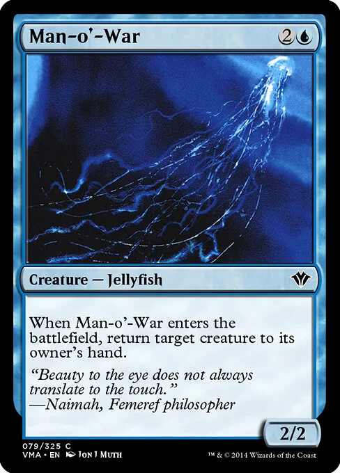 Man-o'-War, carta Magic di tipo Creature — Jellyfish illustrata da Jon J Muth