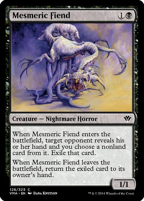 Mesmeric Fiend, carta Magic di tipo Creature — Nightmare Horror illustrata da Dana Knutson