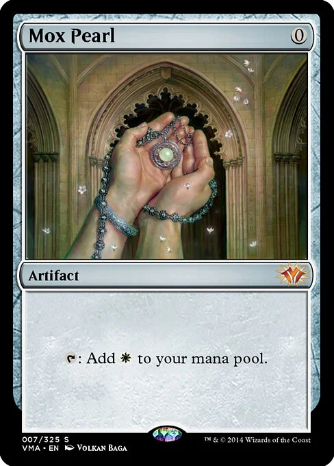 Mox Pearl, carta Magic di tipo Artifact illustrata da Volkan Baǵa