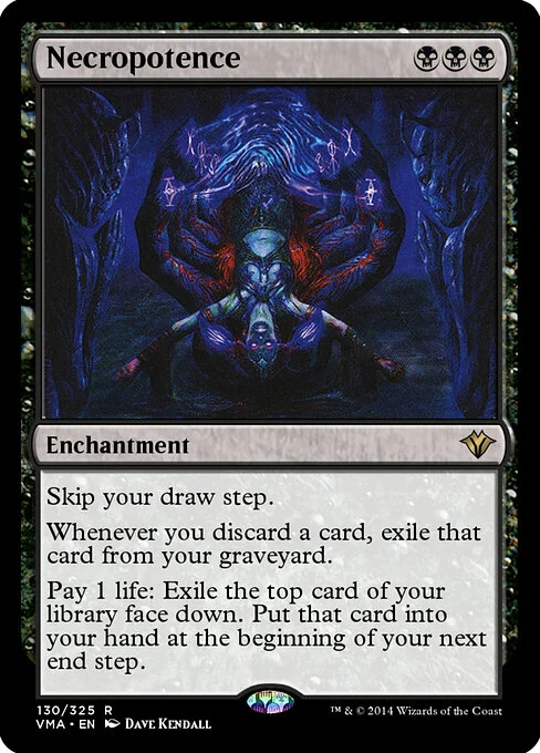 Necropotence, carta Magic di tipo Enchantment illustrata da Dave Kendall