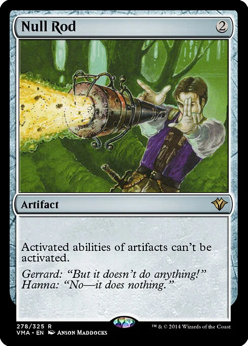 Null Rod, carta Magic di tipo Artifact illustrata da Anson Maddocks