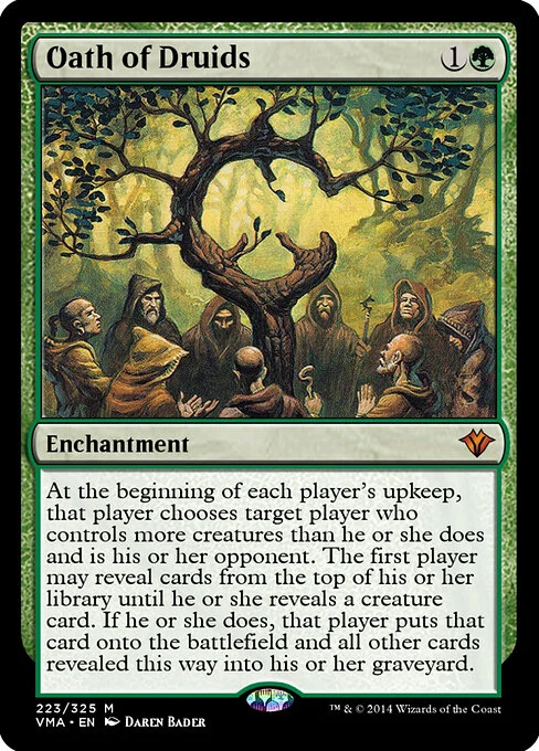 Oath of Druids, carta Magic di tipo Enchantment illustrata da Daren Bader