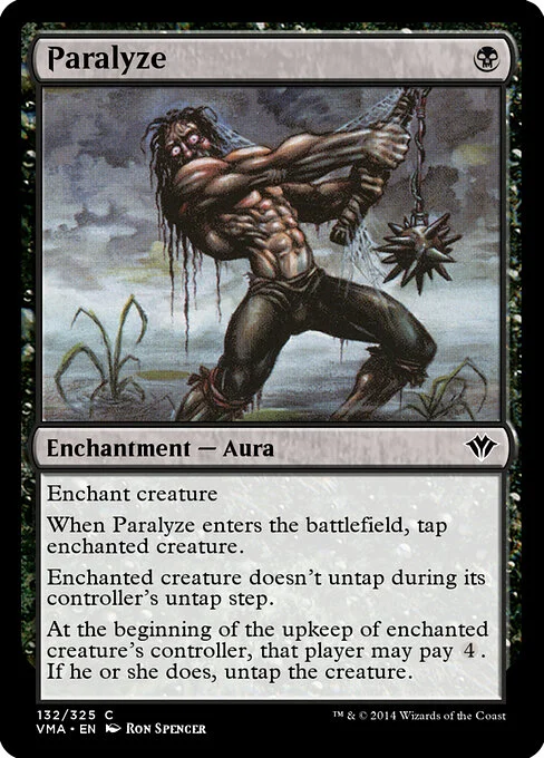 Paralyze, carta Magic di tipo Enchantment — Aura illustrata da Ron Spencer