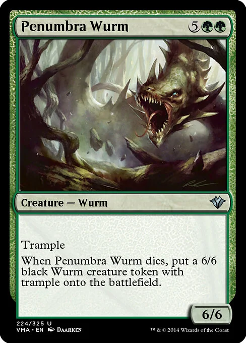 Penumbra Wurm, carta Magic di tipo Creature — Wurm illustrata da Daarken