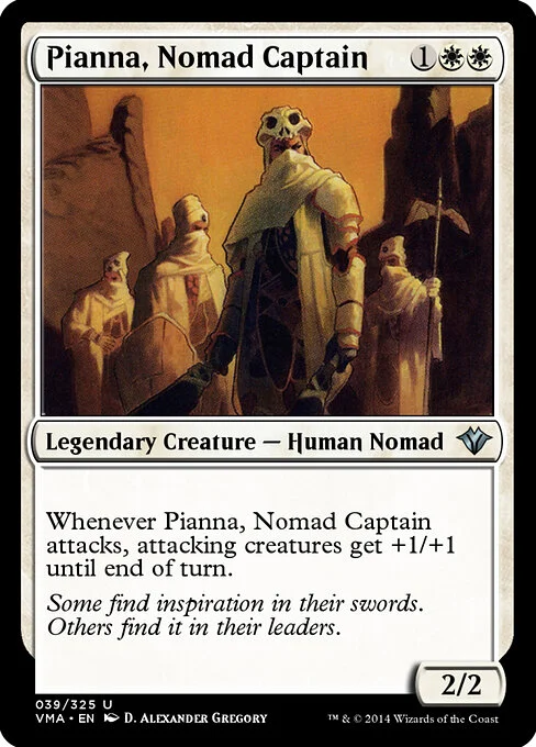 Pianna, Nomad Captain, carta Magic di tipo Legendary Creature — Human Nomad illustrata da D. Alexander Gregory