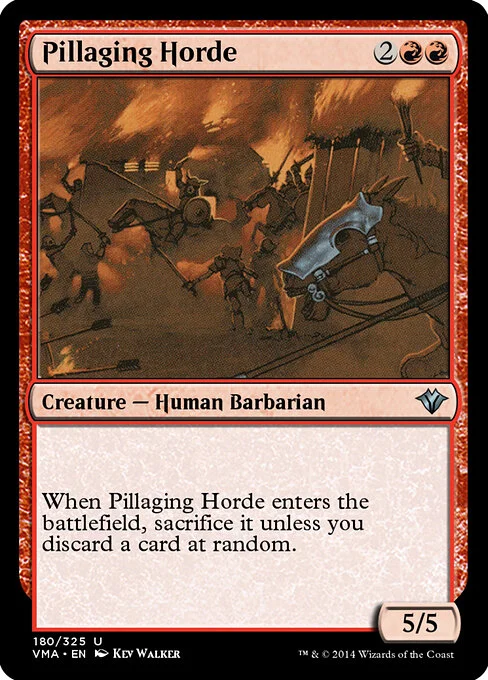 Pillaging Horde, carta Magic di tipo Creature — Human Barbarian illustrata da Kev Walker