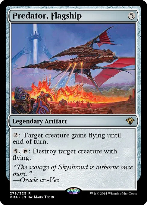 Predator, Flagship, carta Magic di tipo Legendary Artifact illustrata da Mark Tedin