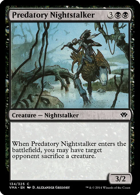 Predatory Nightstalker, carta Magic di tipo Creature — Nightstalker illustrata da D. Alexander Gregory