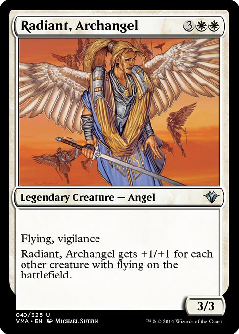Radiant, Archangel, carta Magic di tipo Legendary Creature — Angel illustrata da Michael Sutfin