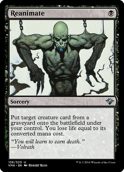 Reanimate, carta Magic di tipo Sorcery illustrata da Robert Bliss