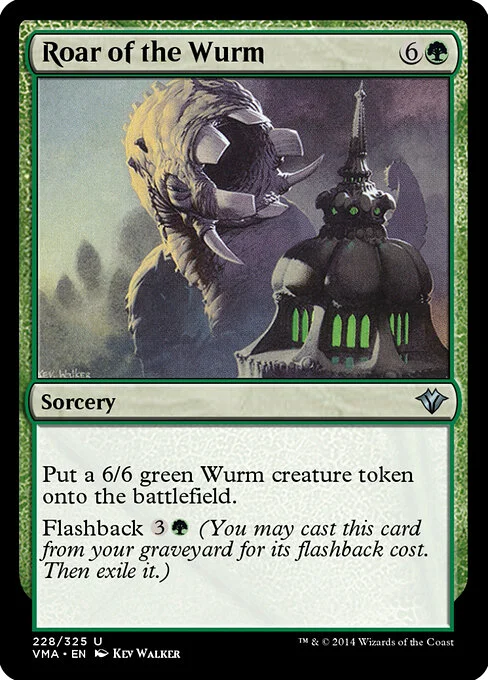 Roar of the Wurm, carta Magic di tipo Sorcery illustrata da Kev Walker