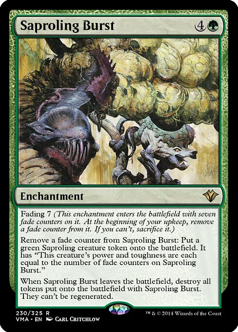 Saproling Burst, carta Magic di tipo Enchantment illustrata da Carl Critchlow