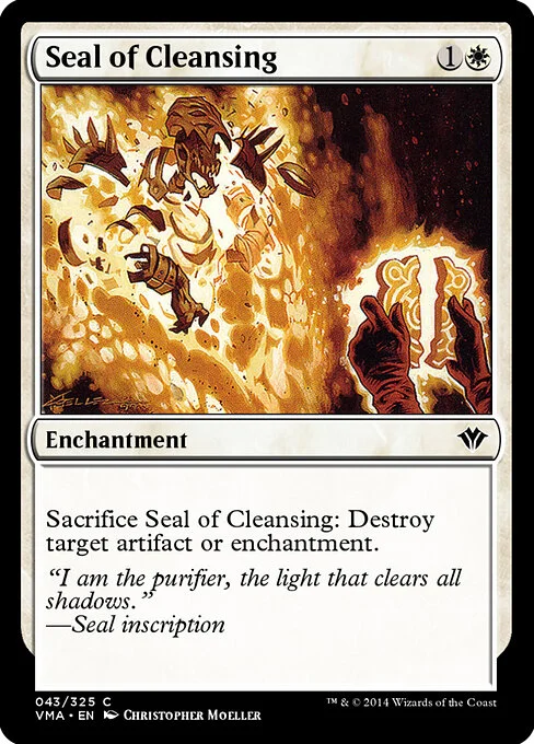 Seal of Cleansing, carta Magic di tipo Enchantment illustrata da Christopher Moeller