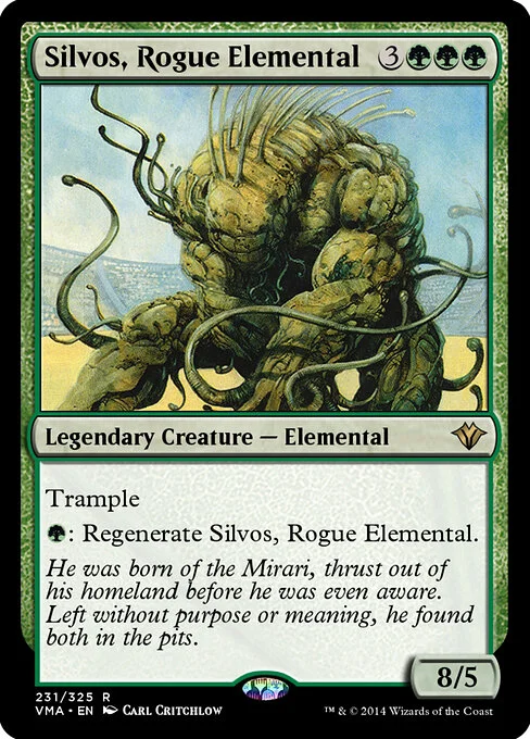 Silvos, Rogue Elemental, carta Magic di tipo Legendary Creature — Elemental illustrata da Carl Critchlow