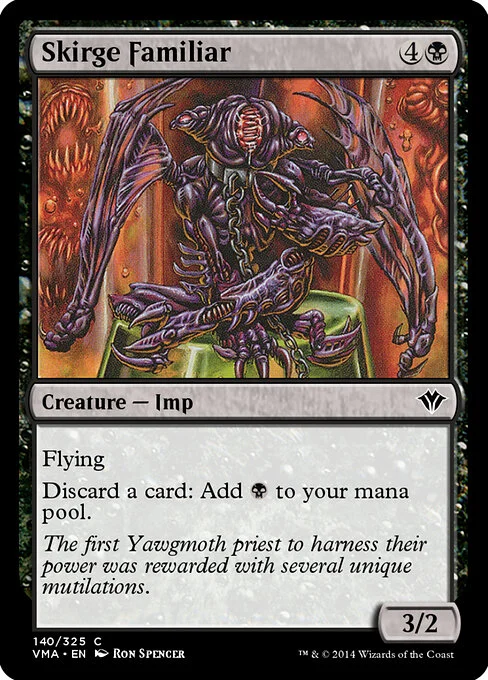 Skirge Familiar, carta Magic di tipo Creature — Phyrexian Imp illustrata da Ron Spencer