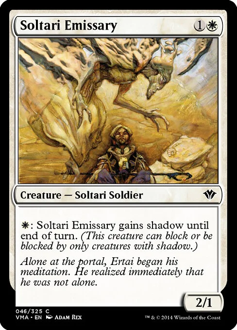 Soltari Emissary, carta Magic di tipo Creature — Soltari Soldier illustrata da Adam Rex