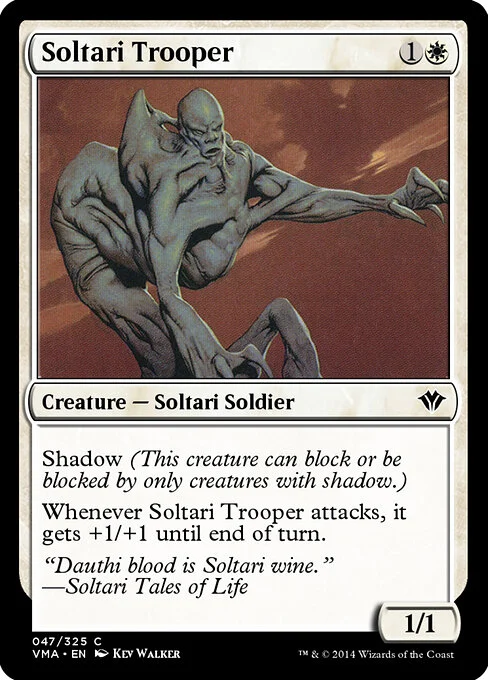 Soltari Trooper, carta Magic di tipo Creature — Soltari Soldier illustrata da Kev Walker