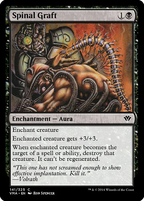 Spinal Graft, carta Magic di tipo Enchantment — Aura illustrata da Ron Spencer