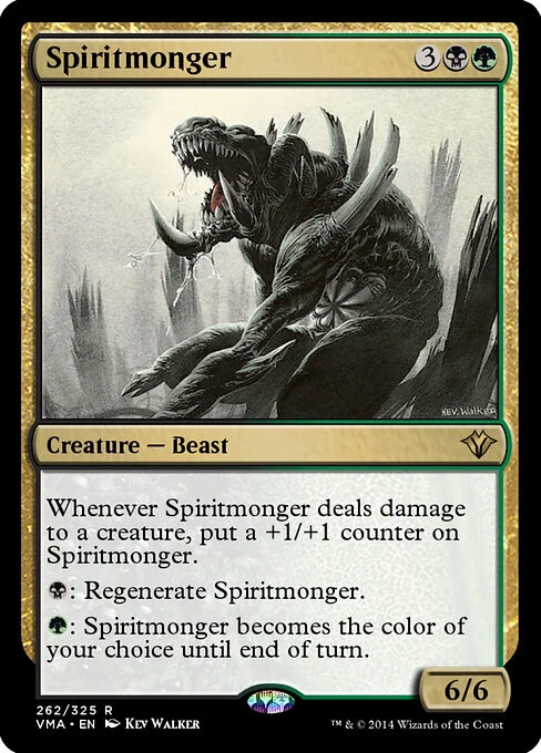 Spiritmonger, carta Magic di tipo Creature — Beast illustrata da Kev Walker