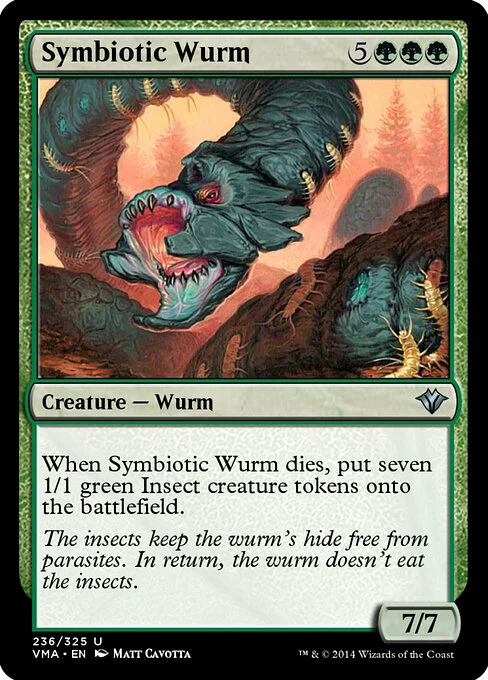 Symbiotic Wurm, carta Magic di tipo Creature — Wurm illustrata da Matt Cavotta
