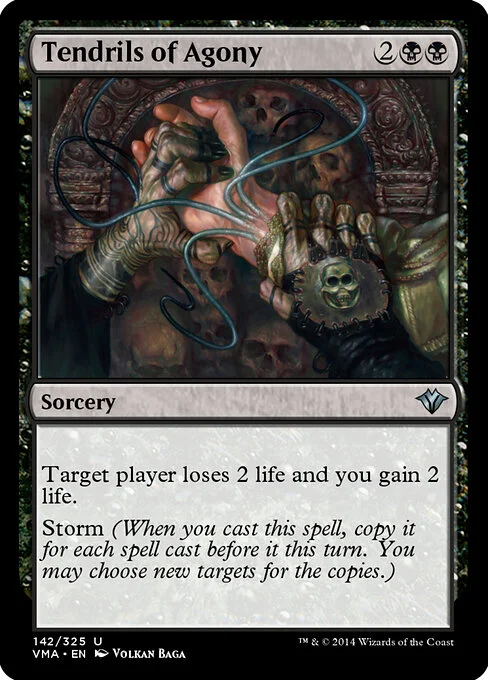 Tendrils of Agony, carta Magic di tipo Sorcery illustrata da Volkan Baǵa