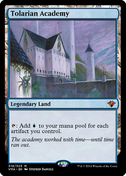 Tolarian Academy, carta Magic di tipo Legendary Land illustrata da Stephen Daniele