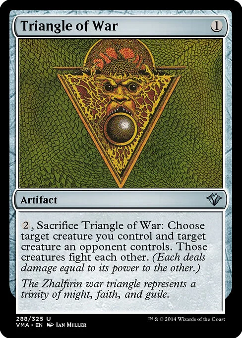 Triangle of War, carta Magic di tipo Artifact illustrata da Ian Miller