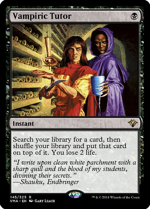 Vampiric Tutor, carta Magic di tipo Instant illustrata da Gary Leach