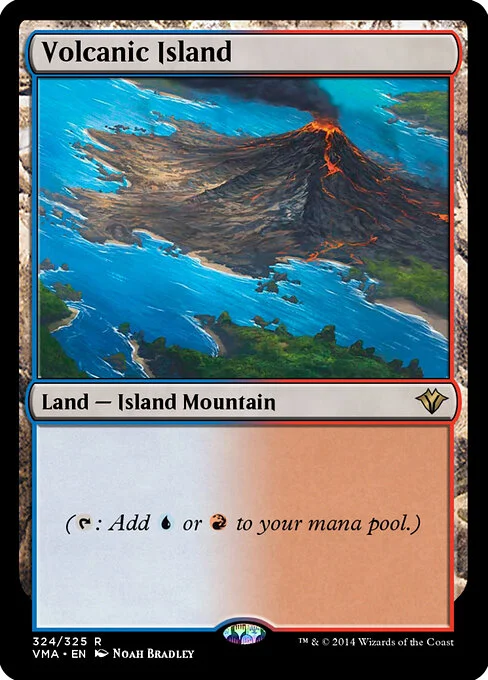 Volcanic Island, carta Magic di tipo Land — Island Mountain illustrata da Noah Bradley