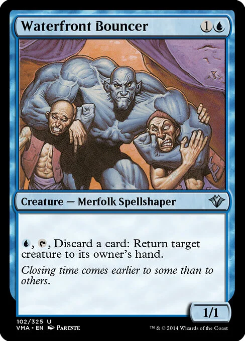 Waterfront Bouncer, carta Magic di tipo Creature — Merfolk Spellshaper illustrata da Paolo Parente