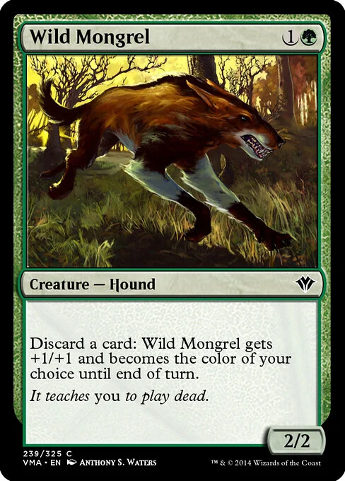 Wild Mongrel, carta Magic di tipo Creature — Dog illustrata da Anthony S. Waters