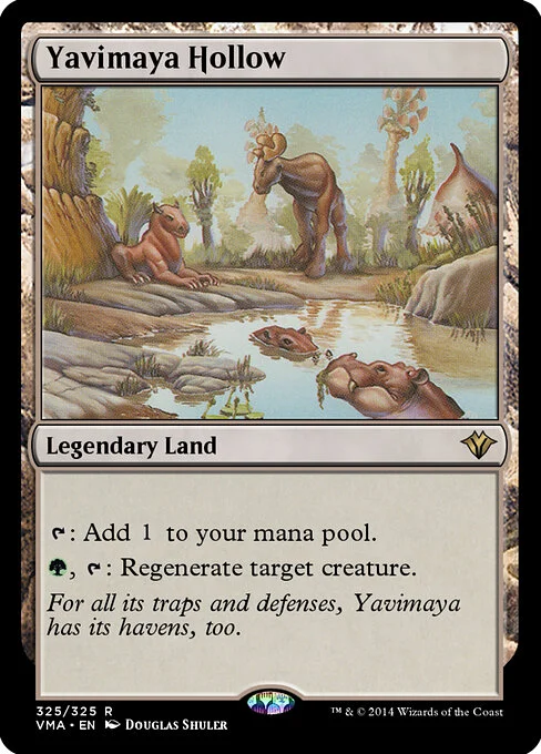Yavimaya Hollow, carta Magic di tipo Legendary Land illustrata da Douglas Shuler