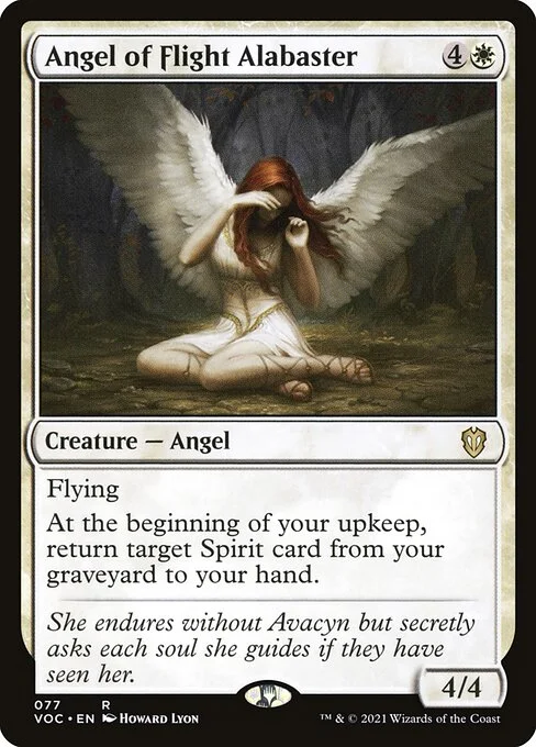 Angel of Flight Alabaster, carta Magic di tipo Creature — Angel illustrata da Howard Lyon