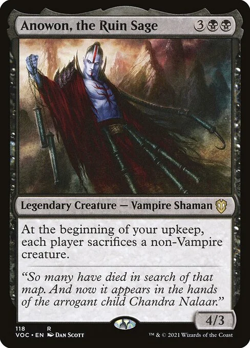 Anowon, the Ruin Sage, carta Magic di tipo Legendary Creature — Vampire Shaman illustrata da Dan Murayama Scott