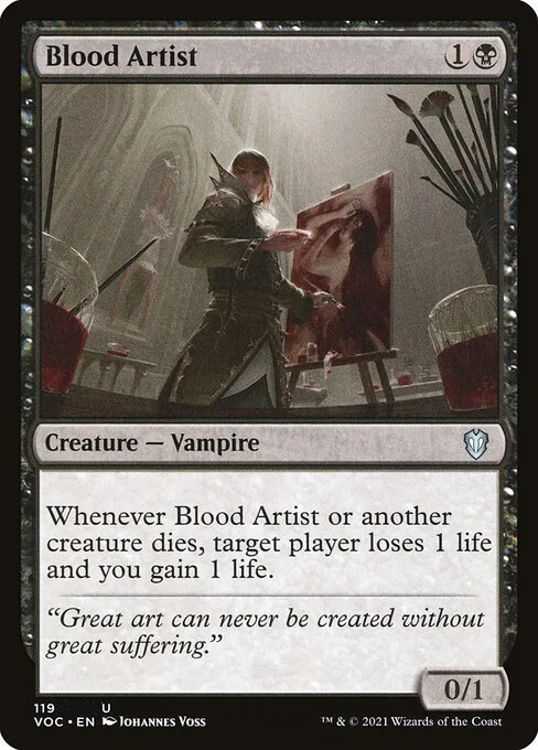 Blood Artist, carta Magic di tipo Creature — Vampire illustrata da Johannes Voss