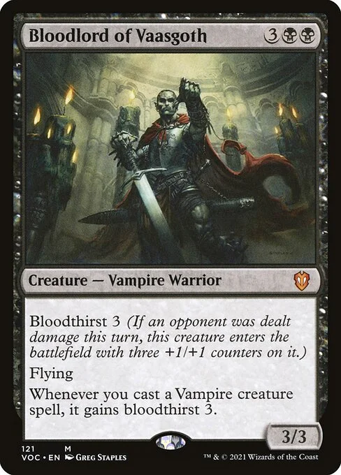 Bloodlord of Vaasgoth, carta Magic di tipo Creature — Vampire Warrior illustrata da Greg Staples