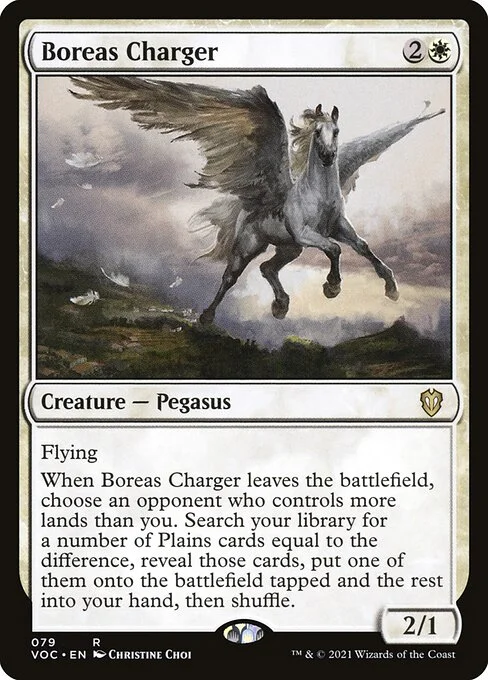 Boreas Charger, carta Magic di tipo Creature — Pegasus illustrata da Christine Choi