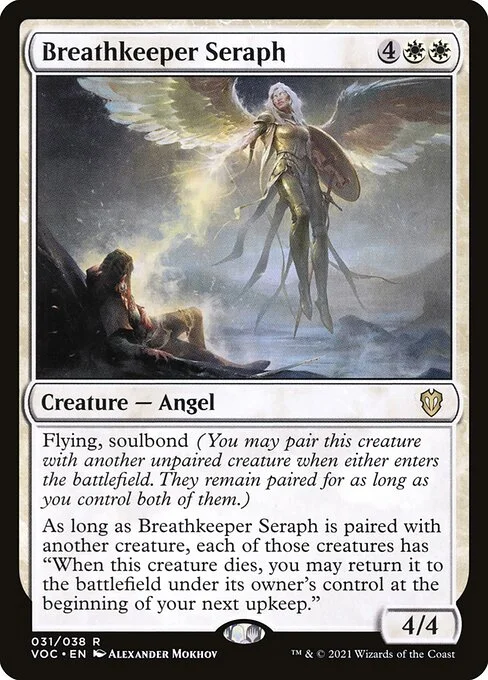 Breathkeeper Seraph, carta Magic di tipo Creature — Angel illustrata da Alexander Mokhov