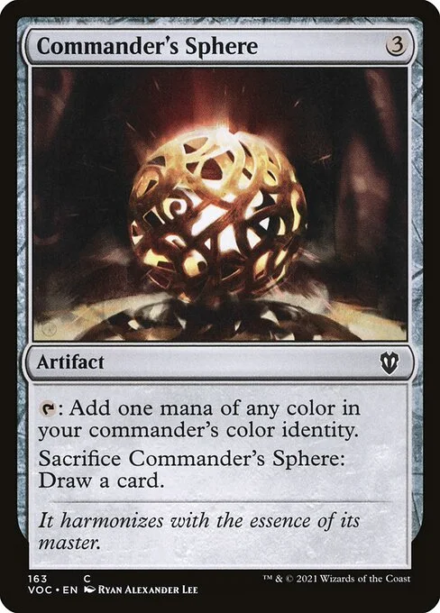 Commander's Sphere, carta Magic di tipo Artifact illustrata da Ryan Alexander Lee