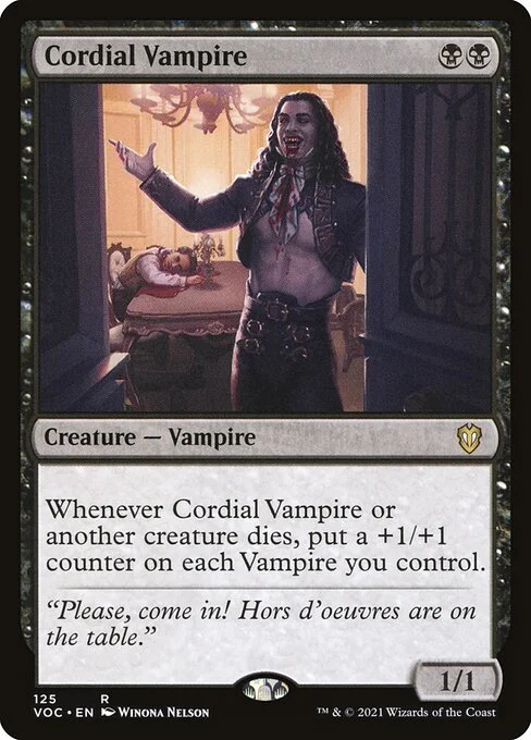 Cordial Vampire, carta Magic di tipo Creature — Vampire illustrata da Winona Nelson