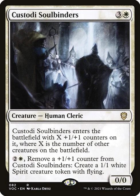Custodi Soulbinders, carta Magic di tipo Creature — Human Cleric illustrata da Karla Ortiz
