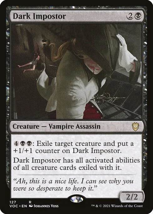 Dark Impostor, carta Magic di tipo Creature — Vampire Assassin illustrata da Johannes Voss