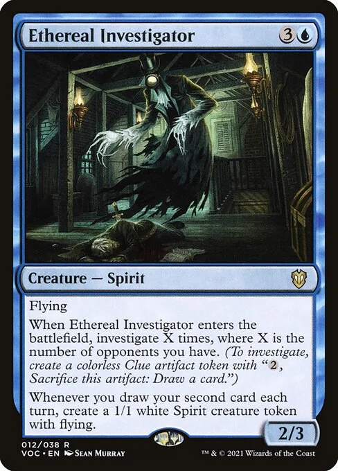 Ethereal Investigator, carta Magic di tipo Creature — Spirit illustrata da Sean Murray