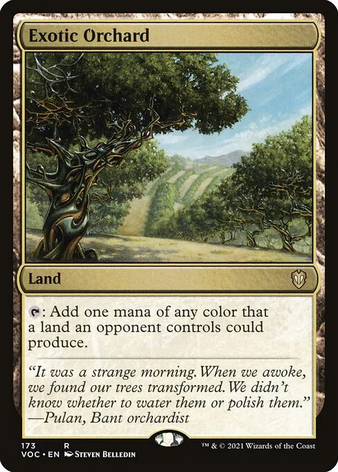 Exotic Orchard, carta Magic di tipo Land illustrata da Steven Belledin