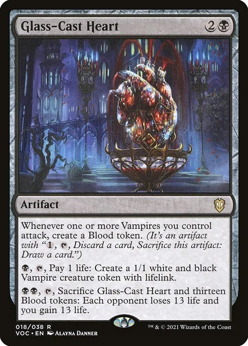 Glass-Cast Heart, carta Magic di tipo Artifact illustrata da Alayna Danner